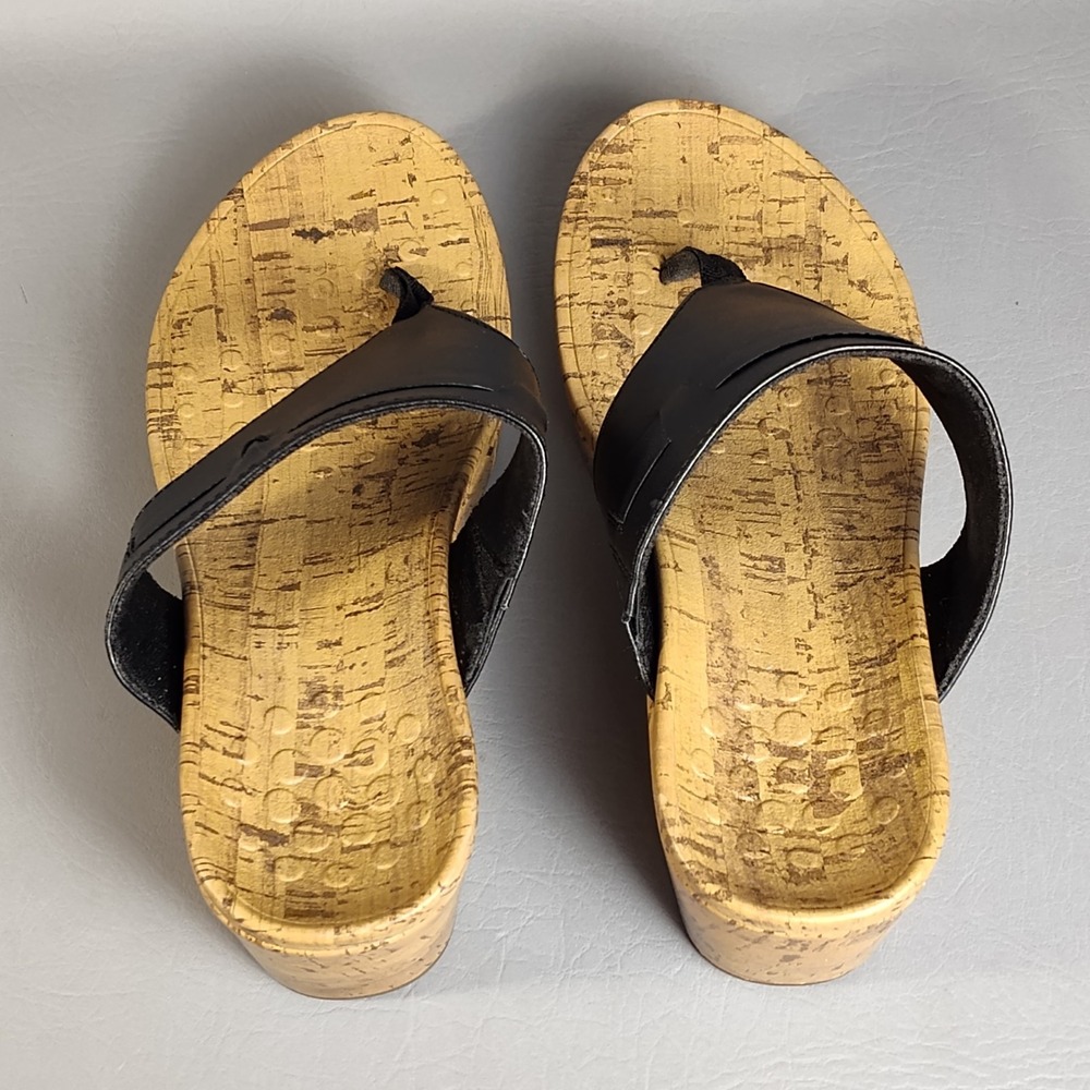 Vionic Atlantic Cameron Natural Womens Faux Leather Cork Thong Wedge Sz 7 - Picture 9 of 16